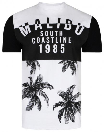 Kam Jeans 5228 Malibu T-shirt Black/White - Camisetas - Camisetas - 2XL-14XL