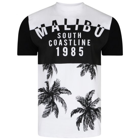 Kam Jeans 5228 Malibu T-shirt Black/White - Camisetas - Camisetas - 2XL-14XL