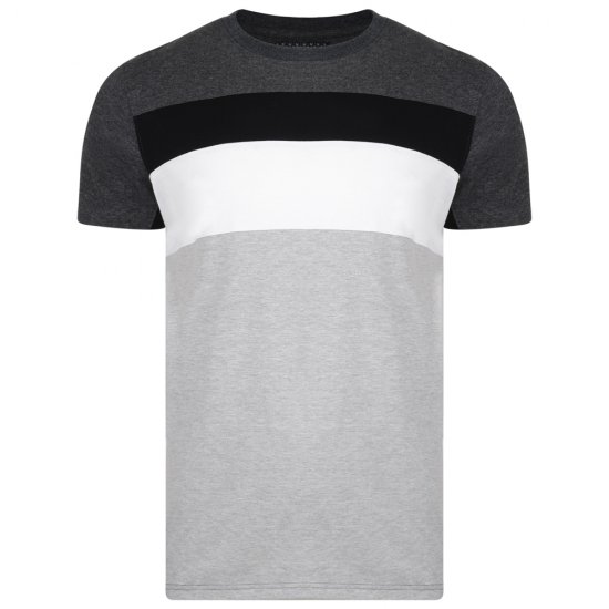 Kam Jeans 5231 Cut and Sew T-shirt Grey - Camisetas - Camisetas - 2XL-14XL