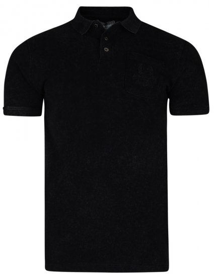Kam Jeans 5232 Acid Wash Polo Black - Polos - Polos 2XL-8XL