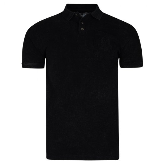 Kam Jeans 5232 Acid Wash Polo Black - Polos - Polos 2XL-8XL