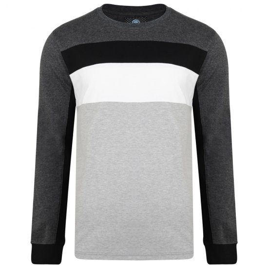 Kam Jeans 5240 Cut and Sew Long Sleeve T-shirt Grey - Camisetas - Camisetas - 2XL-14XL