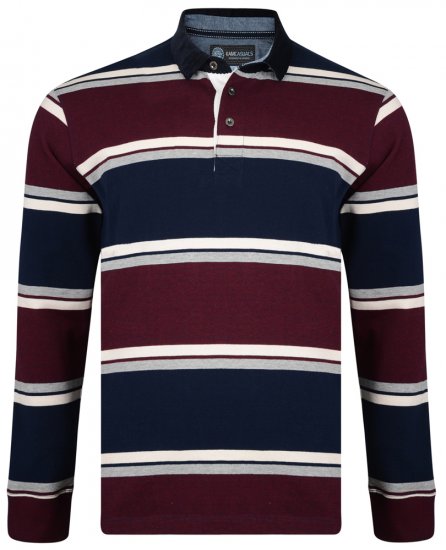 Kam Jeans 5242 Long Sleeve Polo Burgundy - Polos - Polos 2XL-8XL