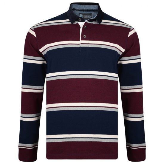 Kam Jeans 5242 Long Sleeve Polo Burgundy - Polos - Polos 2XL-8XL