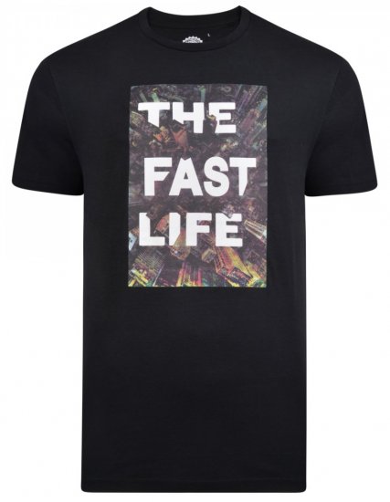 Kam Jeans 5258 Fast Life T-Shirt Black - Camisetas - Camisetas - 2XL-14XL
