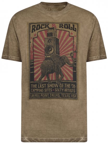 Kam Jeans 5282 Slub Wash T-shirt Olive - Camisetas - Camisetas - 2XL-14XL