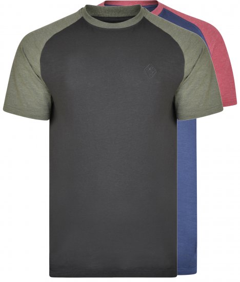 Kam Jeans 5314 Twin pack T-shirts Black/Navy - Camisetas - Camisetas - 2XL-14XL
