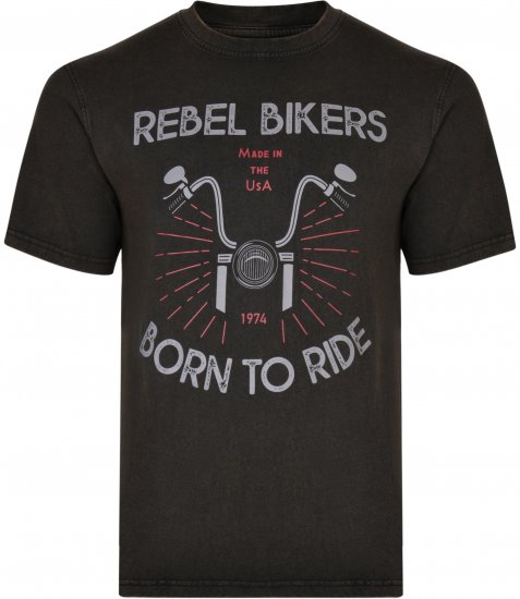 Kam Jeans 5319 Rebel Bikers T-shirt Black - Camisetas - Camisetas - 2XL-14XL