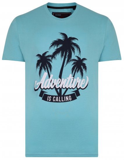 Kam Jeans 5332 Adventure T-Shirt Aqua - Camisetas - Camisetas - 2XL-14XL