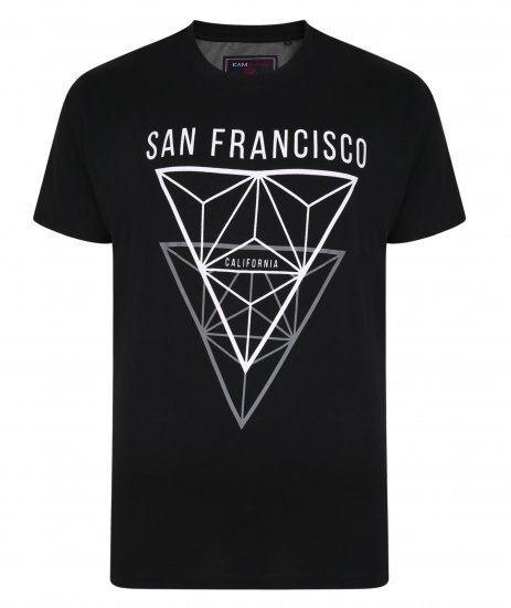 Kam Jeans 5334 San Fransisco Tee Black - Camisetas - Camisetas - 2XL-14XL