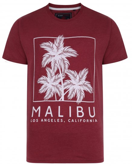 Kam Jeans 5336 Malibu T-Shirt Burgundy - Camisetas - Camisetas - 2XL-14XL