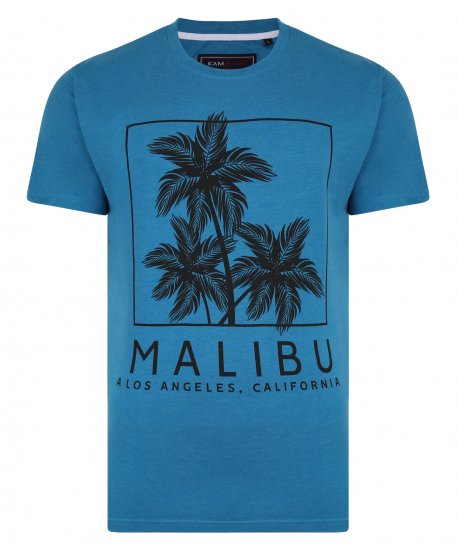 Kam Jeans Malibu Crew Neck Tee Turk Blue - Camisetas - Camisetas - 2XL-14XL