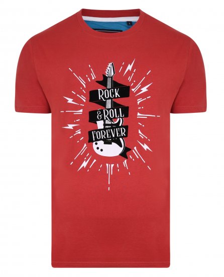 Kam Jeans 5337 Rock & Roll Tee Red - Camisetas - Camisetas - 2XL-14XL