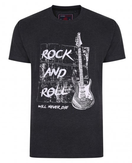 Kam Jeans 5338 Rock And Roll Tee Charcoal - Camisetas - Camisetas - 2XL-14XL