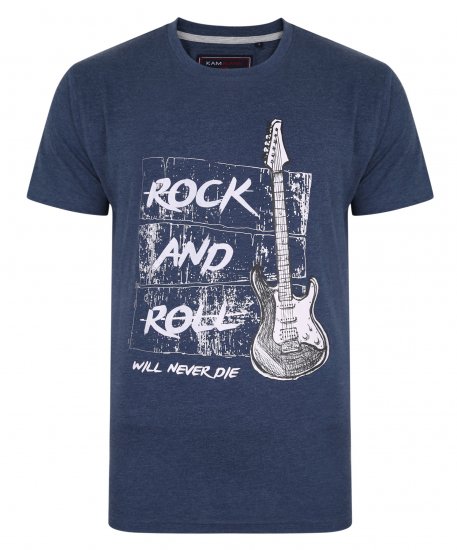 Kam Jeans 5338 Rock And Roll Tee Blue - Camisetas - Camisetas - 2XL-14XL