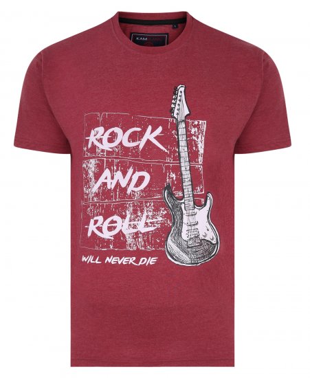 Kam Jeans 5338 Rock And Roll Tee Wine - Camisetas - Camisetas - 2XL-14XL