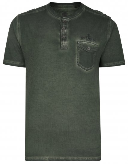 Kam Jeans 5343 Grandad Collar Fashion Tee khaki - Camisetas - Camisetas - 2XL-14XL