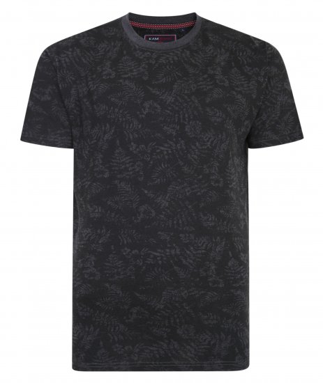 Kam Jeans 5345 Leaf Tee Charcoal - Camisetas - Camisetas - 2XL-14XL
