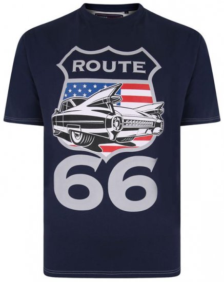 Kam Jeans 5353 Route 66 Print T-shirt Indigo - Camisetas - Camisetas - 2XL-14XL