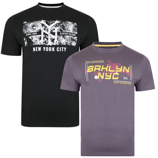 Kam Jeans 5367 Twin Print T-shirt - Camisetas - Camisetas - 2XL-14XL