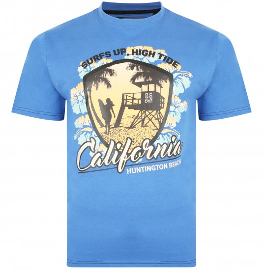 Kam Jeans 5368 California Print T-shirt Blue - Camisetas - Camisetas - 2XL-14XL