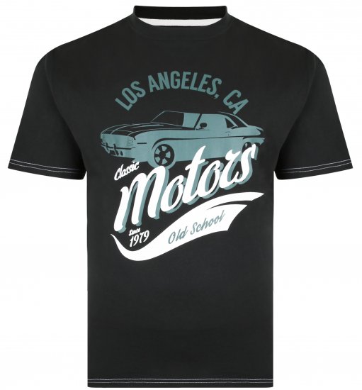 Kam Jeans 5369 Motors Print T-shirt Black - Camisetas - Camisetas - 2XL-14XL