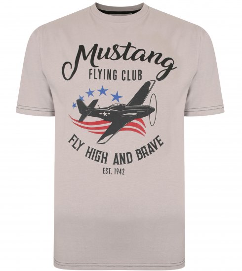 Kam Jeans Mustang Flying Club T-shirt Ash - Camisetas - Camisetas - 2XL-14XL
