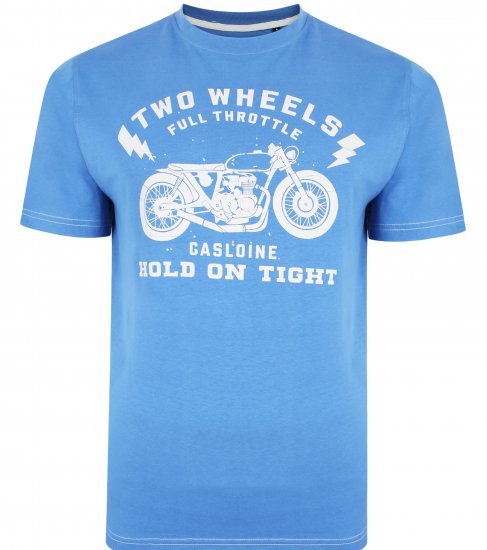 Kam Jeans 5371 Motorbike Print T-shirt Blue - Camisetas - Camisetas - 2XL-14XL