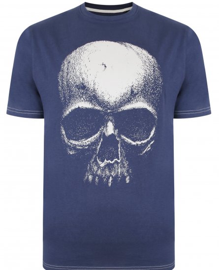 Kam Jeans 5374 Ghost Skull Print T-shirt Navy - Camisetas - Camisetas - 2XL-14XL