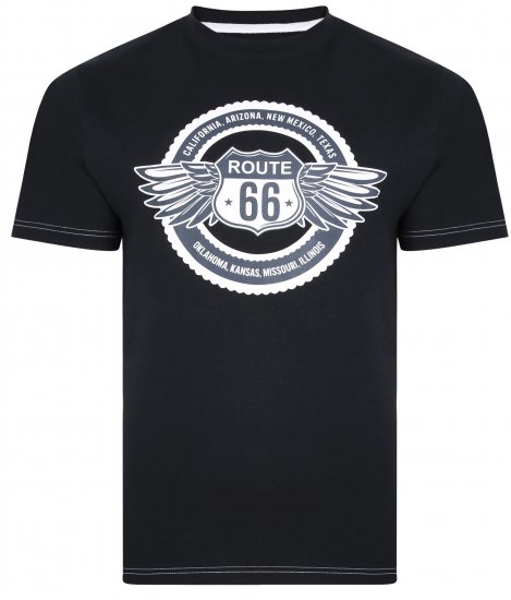 Kam Jeans 5388 Route 66 T-Shirt Black - Camisetas - Camisetas - 2XL-14XL