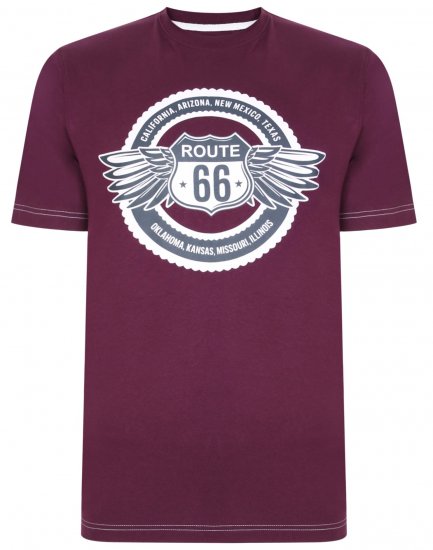 Kam Jeans 5388 Route 66 T-Shirt Purple - Camisetas - Camisetas - 2XL-14XL