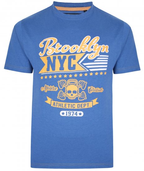 Kam Jeans 5389 Brooklyn NYC T-Shirt Blue - Camisetas - Camisetas - 2XL-14XL
