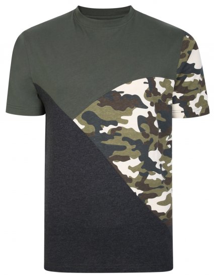 Kam Jeans 5394 Cut & Saw Camo Panel T-Shirt Khaki - Camisetas - Camisetas - 2XL-14XL