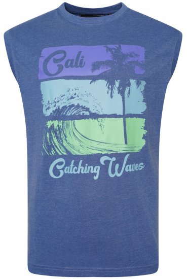 Kam Jeans 5397 California Sleeveless Tee Blue Marl - Camisetas - Camisetas - 2XL-14XL