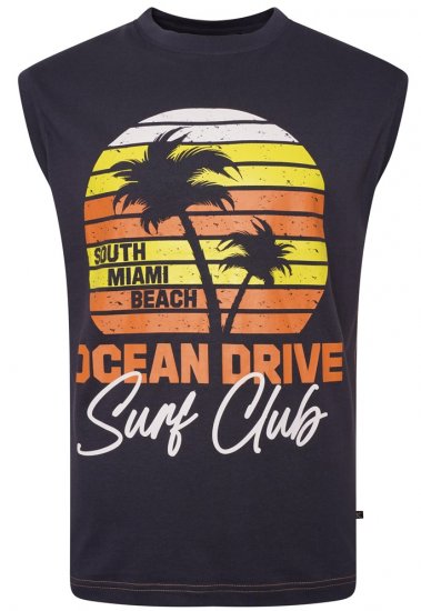 Kam Jeans 5398 Miami Beach Sleeveless Tee Indigo - Camisetas - Camisetas - 2XL-14XL
