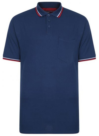 Kam Jeans 5400B Tipped Polo with Pocket Insignia Blue - Polos - Polos 2XL-8XL