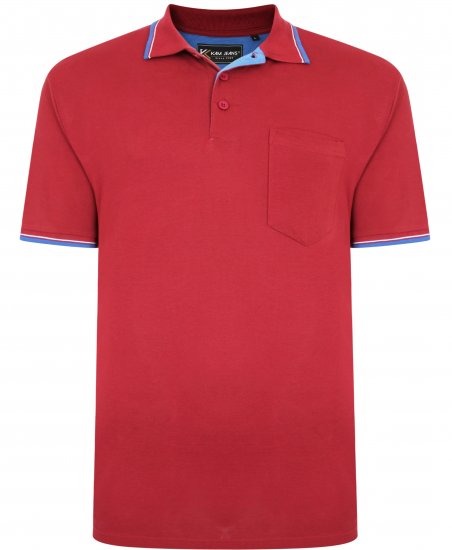 Kam Jeans 5400C Tipped Polo with Pocket Burgundy - Polos - Polos 2XL-8XL