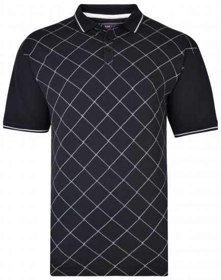 Kam Jeans 5419 Diamond Print Polo Navy - Polos - Polos 2XL-8XL