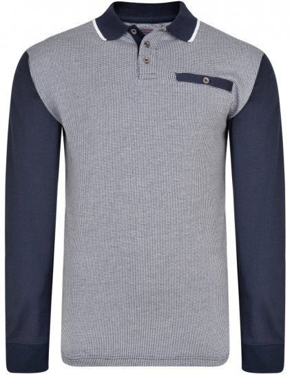 Kam Jeans 5425 Long Sleeve Polo Navy - Polos - Polos 2XL-8XL