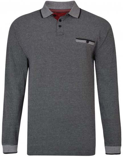 Kam Jeans 5429 Long Sleeve Polo Black - Polos - Polos 2XL-8XL