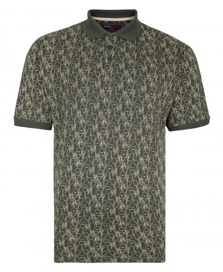 Kam Jeans Guitar Print Polo Olive - Polos - Polos 2XL-8XL
