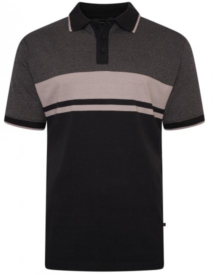 Kam Jeans 5462 Dobby Weave Polo Black - Polos - Polos 2XL-8XL