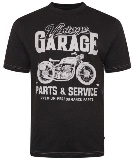 Kam Jeans 5702 Vintage Print T-Shirt Black - Camisetas - Camisetas - 2XL-14XL