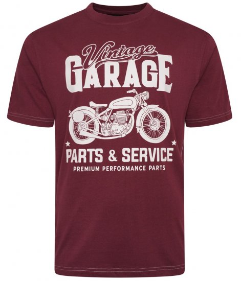 Kam Jeans 5702 Vintage Print T-Shirt Plum - Camisetas - Camisetas - 2XL-14XL