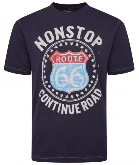 Kam Jeans 5708 Route 66 T-Shirt Navy - Camisetas - Camisetas - 2XL-14XL