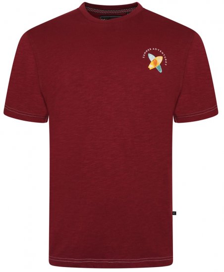 Kam Jeans 5709 Summer Adventure Print Tee Burgundy - Camisetas - Camisetas - 2XL-14XL