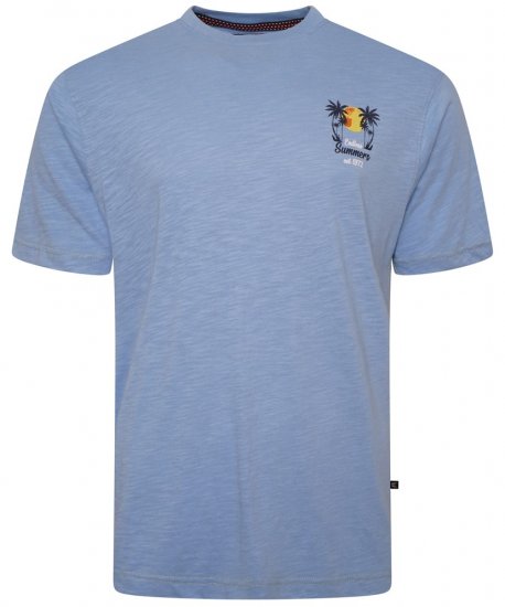 Kam Jeans 5711 Endless Summers Slub Tee With Back Print Blue - Camisetas - Camisetas - 2XL-14XL