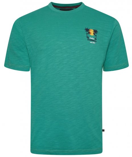 Kam Jeans 5711 Endless Summers Slub Tee With Back Print Emerald - Camisetas - Camisetas - 2XL-14XL