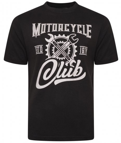 Kam Jeans 5712 Twin Pack Motorcycle/Cycle Print Tee Black and Navy - Camisetas - Camisetas - 2XL-14XL