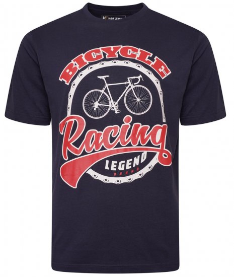 Kam Jeans 5712 Twin Pack Motorcycle/Cycle Print Tee Black and Navy - Camisetas - Camisetas - 2XL-14XL